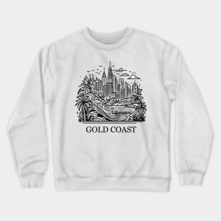 gold coast australia city simple line art illustration Crewneck Sweatshirt